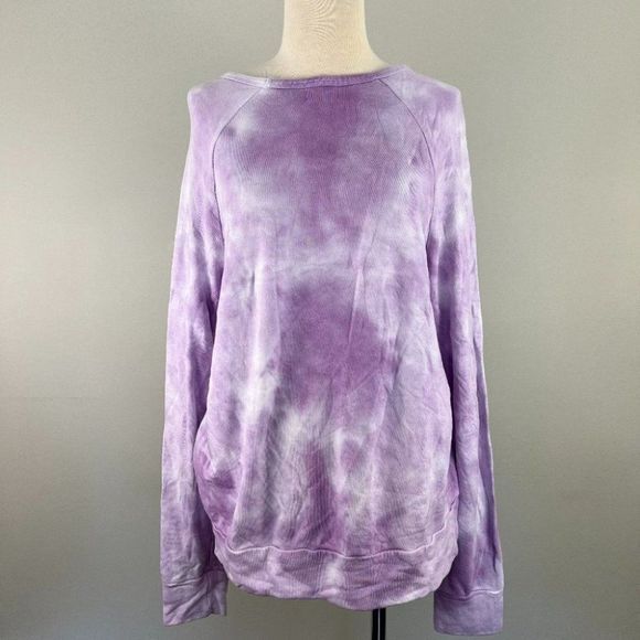 NWT SUNDRY‎ Purple Tie Die Crew Neck Sweater (1) - Picture 2 of 6
